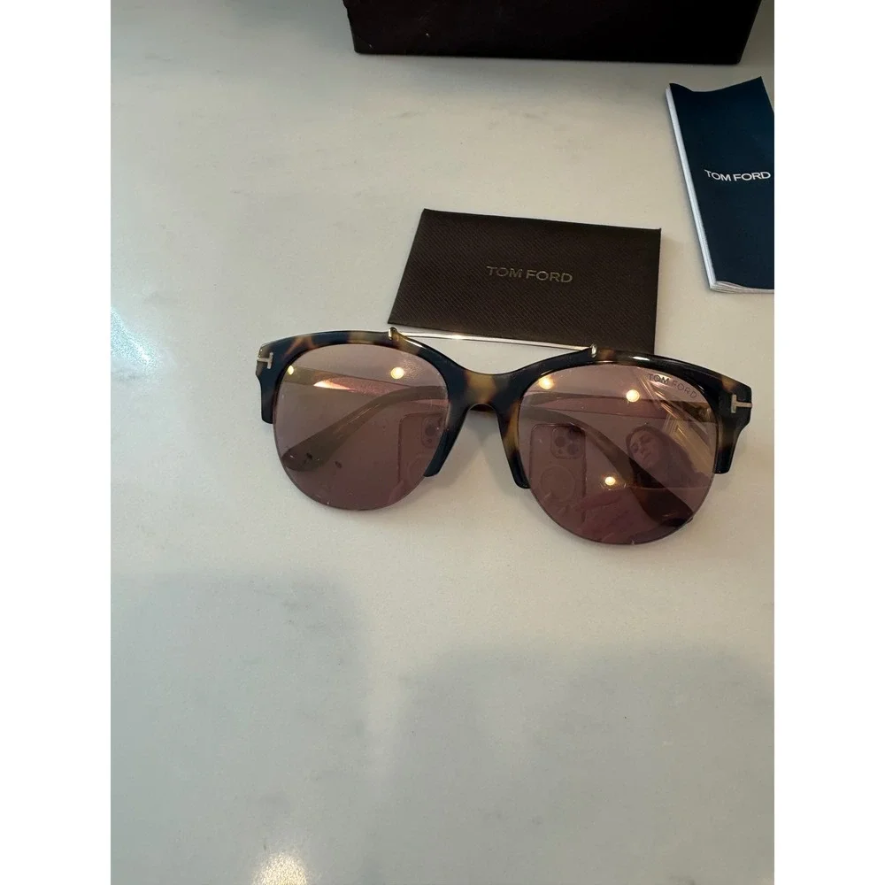 Tom Ford Adrenne TF517 Sunglasses Dark Havana Tortoise Rose Gold 56Z 55mm